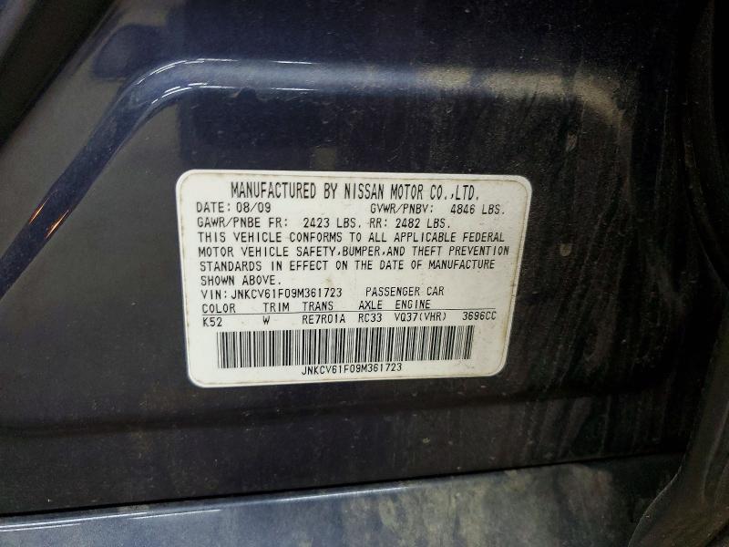 Продаж на аукціоні авто 2009 Infiniti G37 Sedan, vin: JNKCV61F09M361723, номер лоту: 54685926