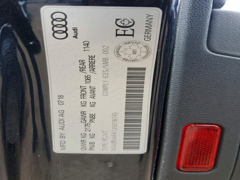 Продаж на аукціоні авто 2018 Audi A4, vin: WAUBNAF41JN018745, номер лоту: 52197276