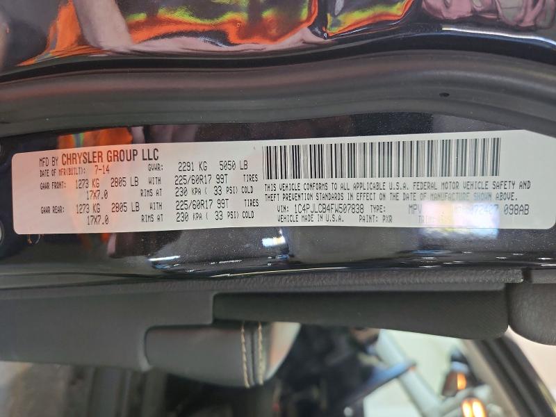 2015 Jeep Cherokee მანქანა იყიდება აუქციონზე, vin: 1C4PJLCB4FW507838, აუქციონის ნომერი: 51896216