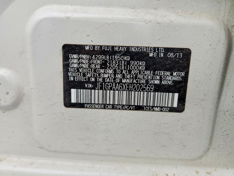 2014 Subaru Impreza მანქანა იყიდება აუქციონზე, vin: JF1GPAA6XEH202569, აუქციონის ნომერი: 52541926