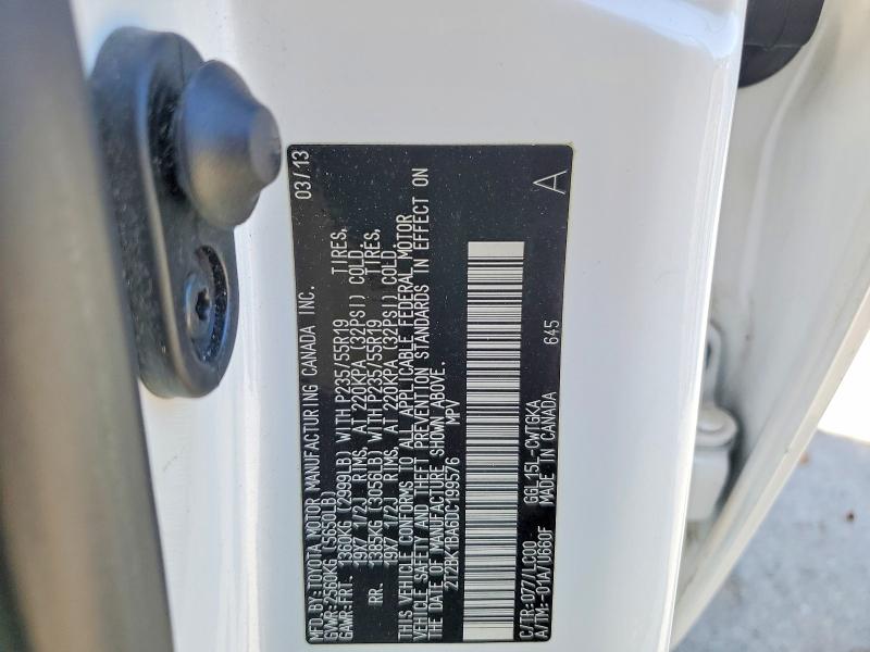 Aukcja sprzedaży 2013 Lexus Rx 350, vin: 2T2BK1BA6DC199576, numer aukcji: 52913346