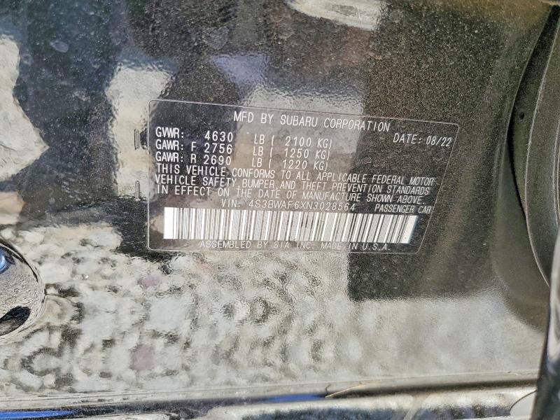 Продаж на аукціоні авто 2022 Subaru Legacy, vin: 4S3BWAF6XN3028564, номер лоту: 55039786