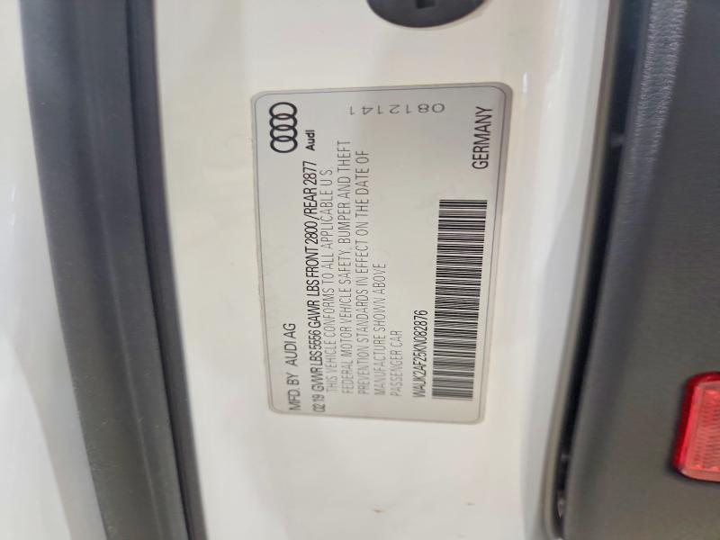 54235586 :رقم المزاد ، WAUK2AF25KN082876 vin ، 2019 Audi A6 مزاد بيع