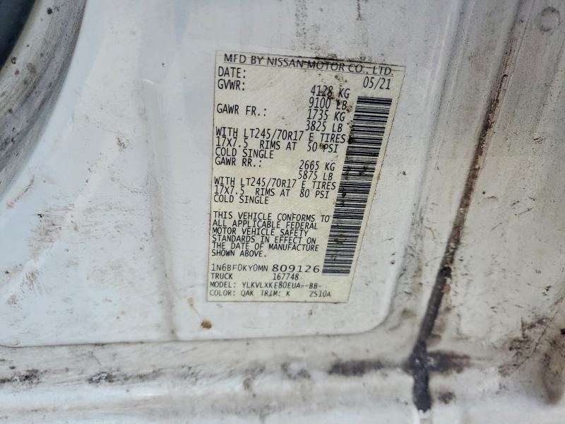Aukcja sprzedaży 2021 Nissan Nv, vin: 1N6BF0KY0MN809126, numer aukcji: 54080076