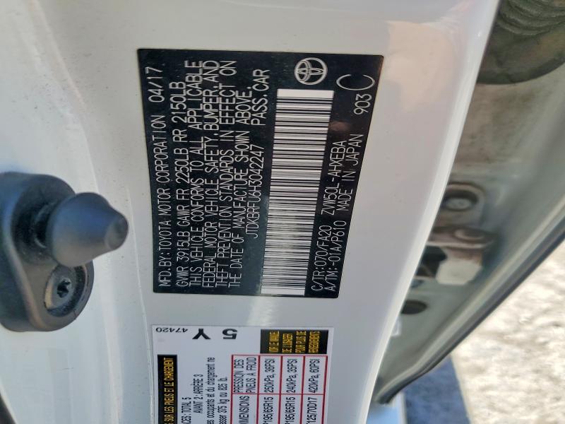 Продажа на аукционе авто 2017 Toyota Prius, vin: JTDKBRFU6H3042247, номер лота: 52937516