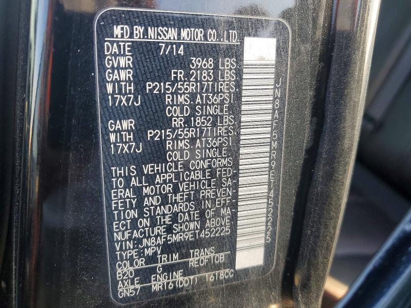 Aukcja sprzedaży 2014 Nissan Juke, vin: JN8AF5MR9ET452225, numer aukcji: 54282656