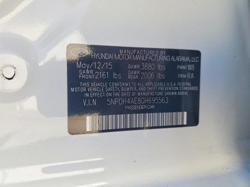 Продаж на аукціоні авто 2016 Hyundai Elantra, vin: 5NPDH4AE8GH695563, номер лоту: 53086686