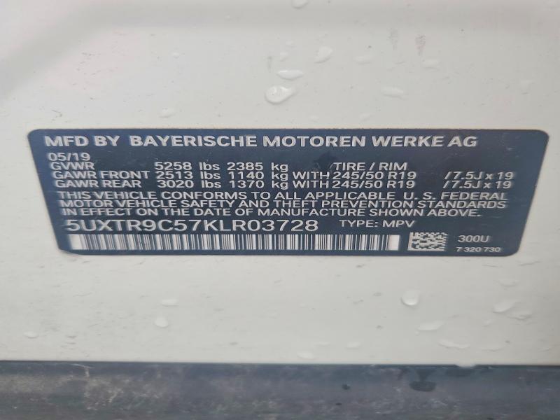 Продажа на аукционе авто 2019 Bmw X3, vin: 5UXTR9C57KLR03728, номер лота: 53996176