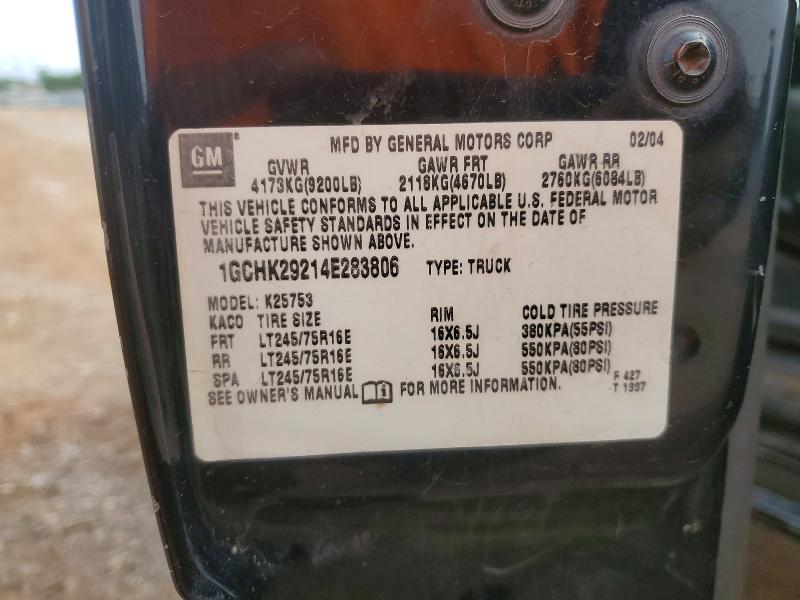 Auction sale of the 2004 Chevrolet Silverado, vin: 1GCHK29214E283806, lot number: 54864506