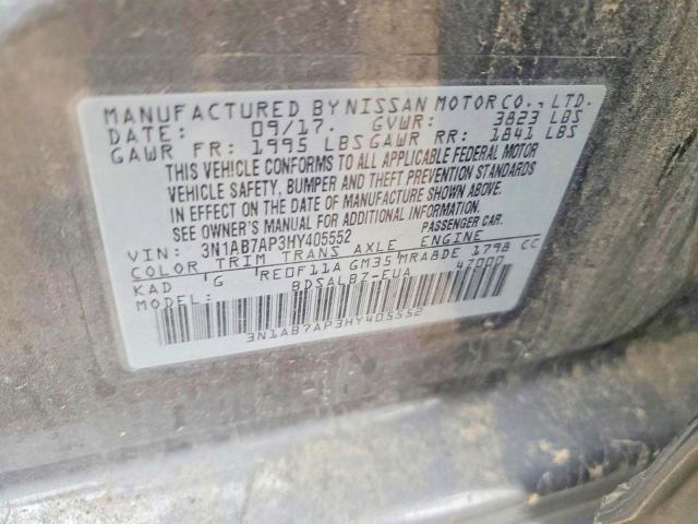 Aukcja sprzedaży 2017 Nissan Sentra, vin: 3N1AB7AP3HY405552, numer aukcji: 53935356