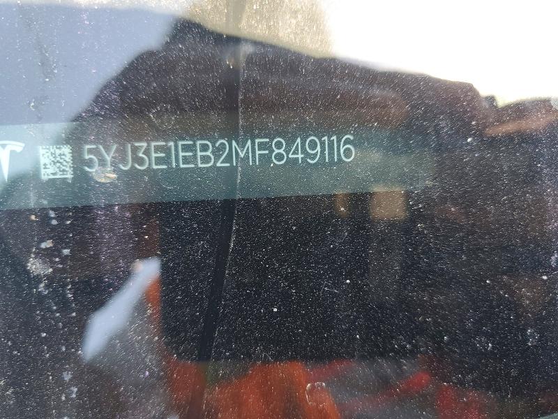 Aukcja sprzedaży 2021 Tesla Model 3, vin: 5YJ3E1EB2MF849116, numer aukcji: 53128906