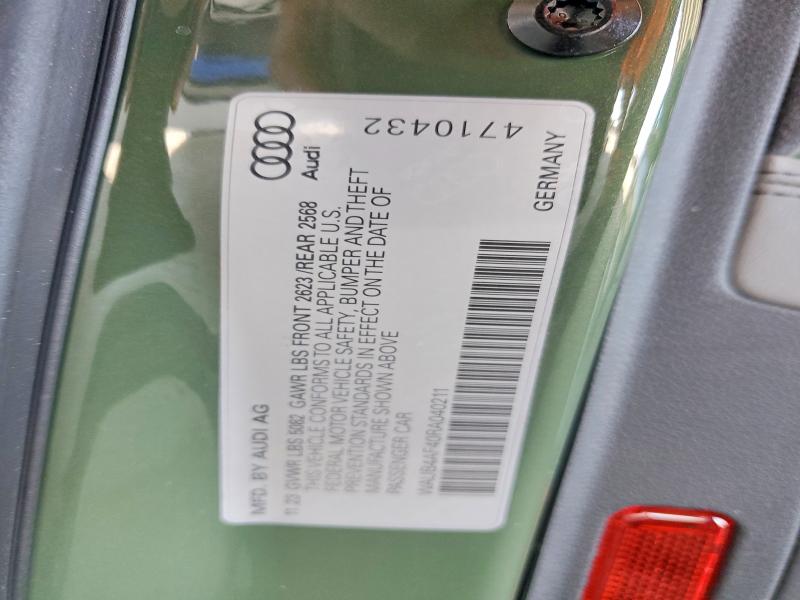 Aukcja sprzedaży 2024 Audi S4, vin: WAUB4AF40RA040211, numer aukcji: 54437076