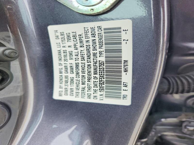55016826 :رقم المزاد ، 19XFB2F5XEE037557 vin ، 2014 Honda Civic مزاد بيع