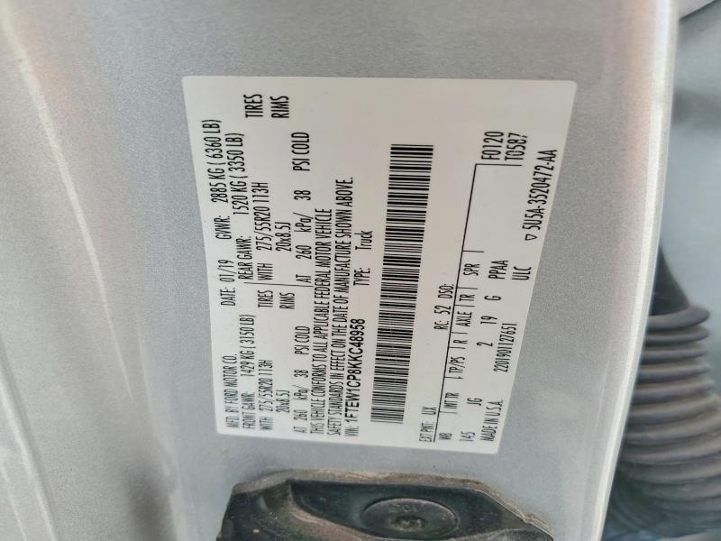 Aukcja sprzedaży 2019 Ford F150, vin: 1FTEW1CP8KKC48958, numer aukcji: 53834916