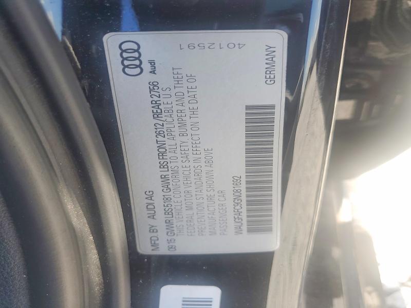 2016 Audi A6 მანქანა იყიდება აუქციონზე, vin: WAUGFAFC9GN081692, აუქციონის ნომერი: 54159096