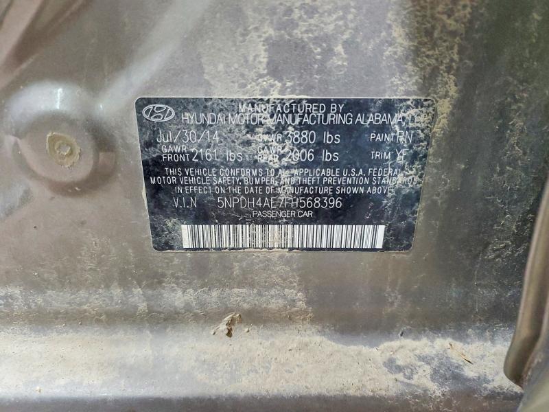 52939466 :رقم المزاد ، 5NPDH4AE7FH568396 vin ، 2015 Hyundai Elantra مزاد بيع