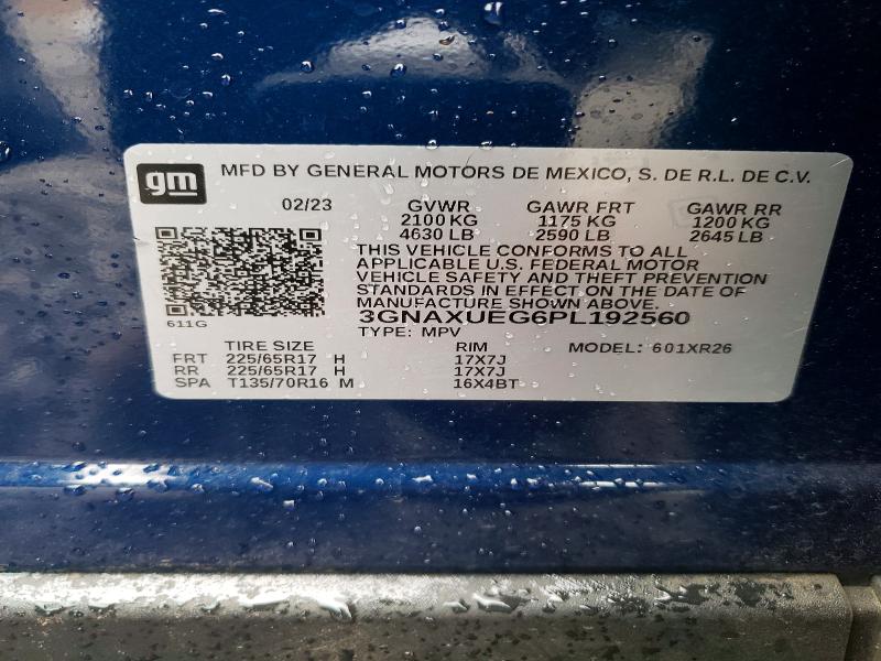 Aukcja sprzedaży 2023 Chevrolet Equinox, vin: 3GNAXUEG6PL192560, numer aukcji: 52047876