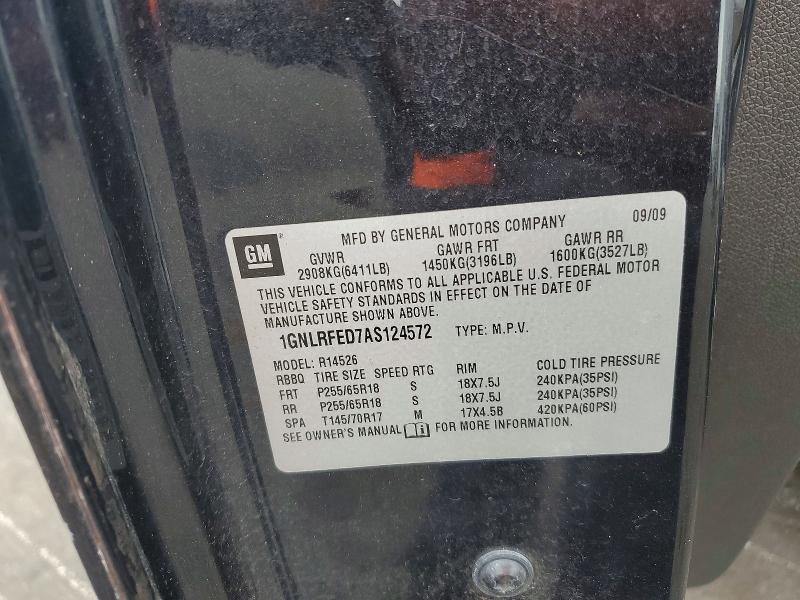 52770706 :رقم المزاد ، 1GNLRFED7AS124572 vin ، 2010 Chevrolet Traverse مزاد بيع