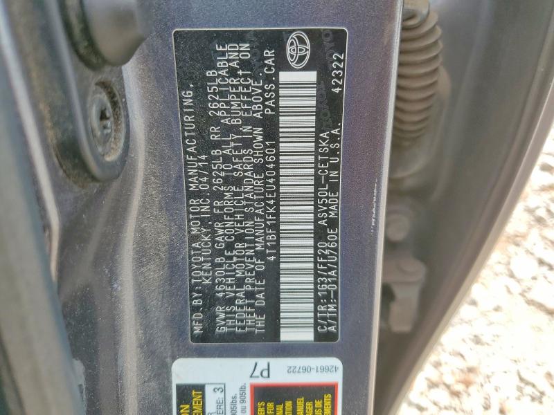 Aukcja sprzedaży 2014 Toyota Camry, vin: 4T1BF1FK4EU404601, numer aukcji: 54725806
