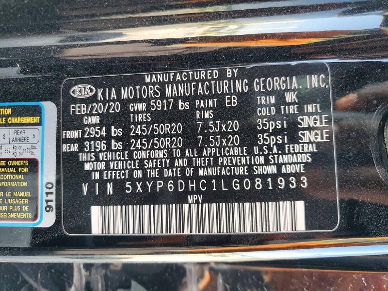 Продажа на аукционе авто 2020 Kia Telluride, vin: 5XYP6DHC1LG081933, номер лота: 53660086