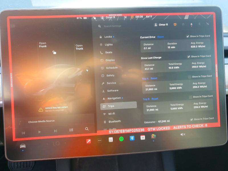 2021 Tesla Model 3 მანქანა იყიდება აუქციონზე, vin: 5YJ3E1EB1MF025236, აუქციონის ნომერი: 53450236