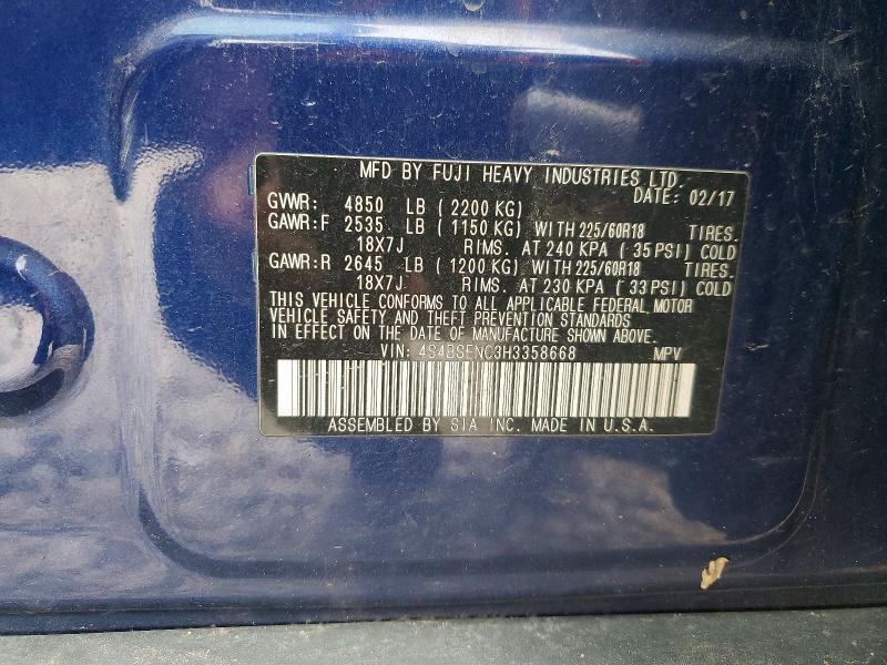 Aukcja sprzedaży 2017 Subaru Outback, vin: 4S4BSENC3H3358668, numer aukcji: 52597476