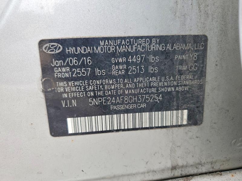 Продаж на аукціоні авто 2016 Hyundai Sonata, vin: 5NPE24AF8GH375254, номер лоту: 54517506