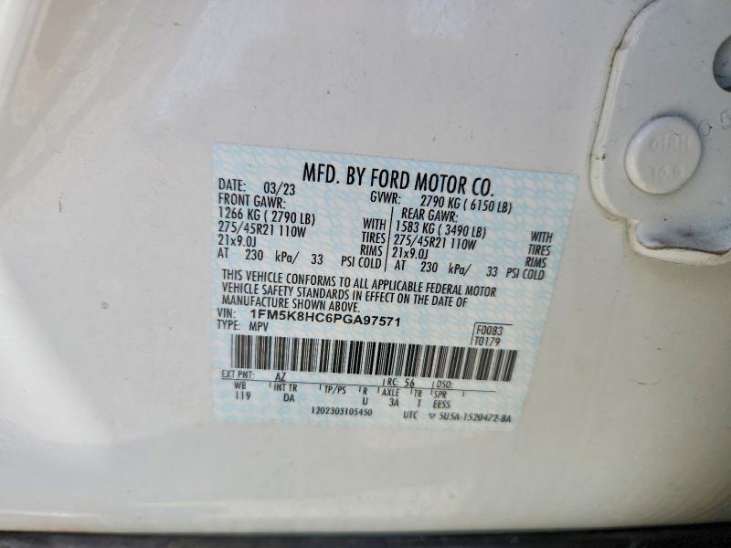 53058396 :رقم المزاد ، 1FM5K8HC6PGA97571 vin ، 2023 Ford Explorer مزاد بيع