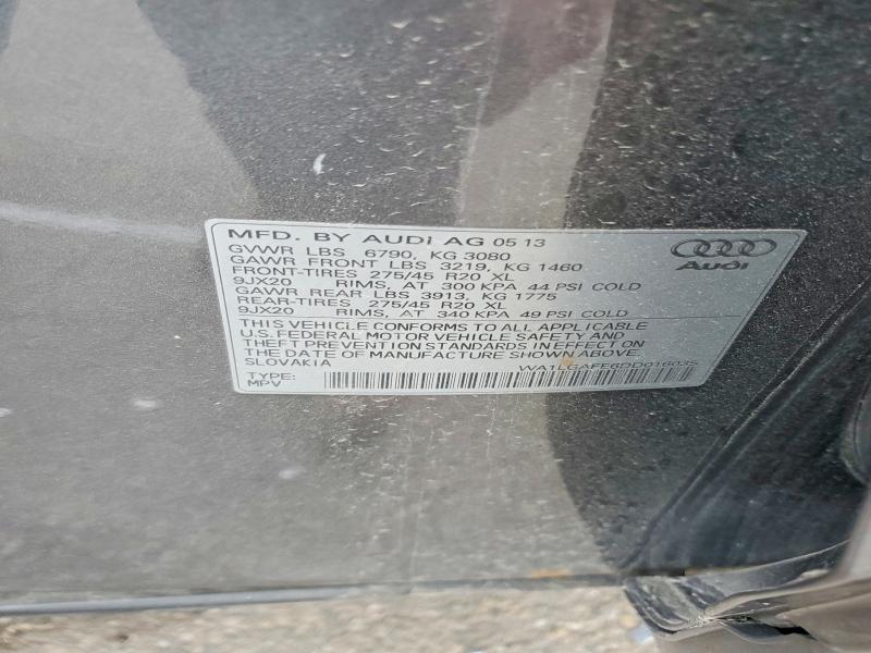 Aukcja sprzedaży 2013 Audi Q7, vin: WA1LGAFE6DD016035, numer aukcji: 52903746