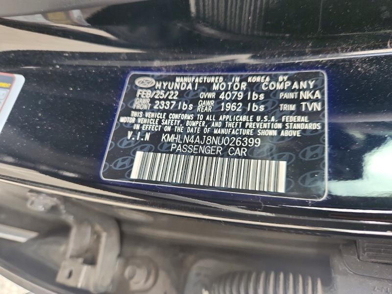 2022 Hyundai Elantra მანქანა იყიდება აუქციონზე, vin: KMHLN4AJ8NU026399, აუქციონის ნომერი: 55110606
