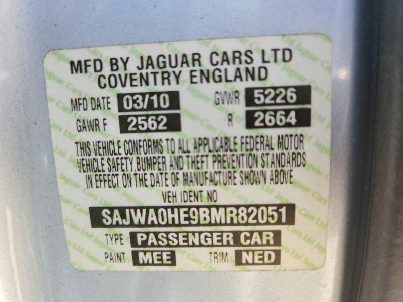2011 Jaguar Xf მანქანა იყიდება აუქციონზე, vin: SAJWA0HE9BMR82051, აუქციონის ნომერი: 52249356