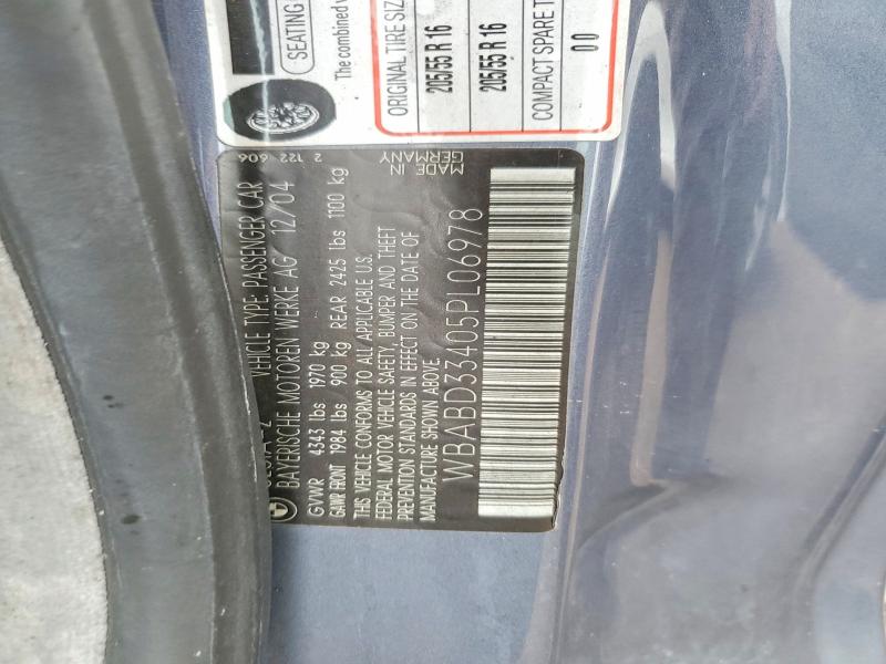 Продажа на аукционе авто 2005 Bmw 325, vin: WBABD33405PL06978, номер лота: 52068106