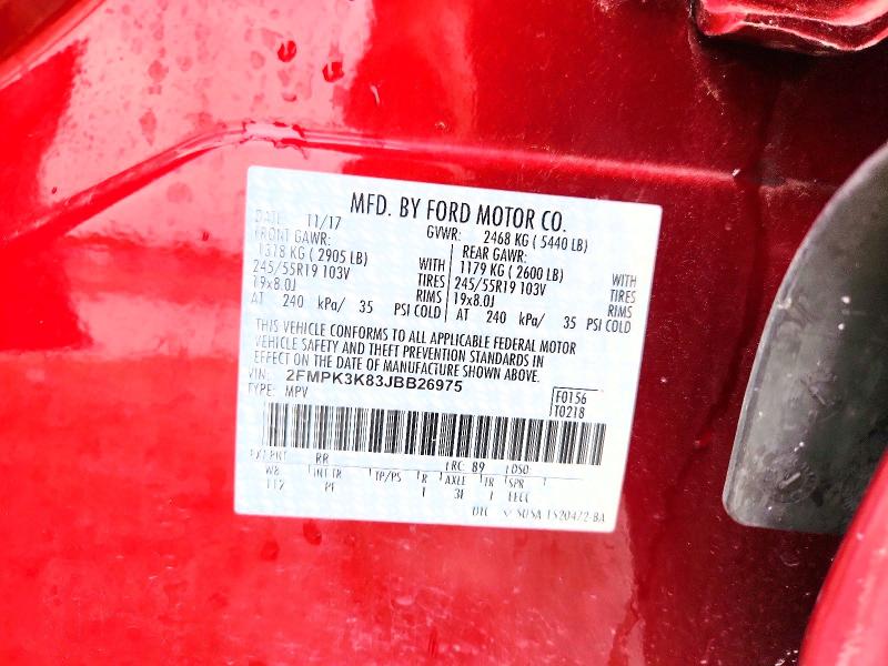 Продажа на аукционе авто 2018 Ford Edge, vin: 2FMPK3K83JBB26975, номер лота: 52312326