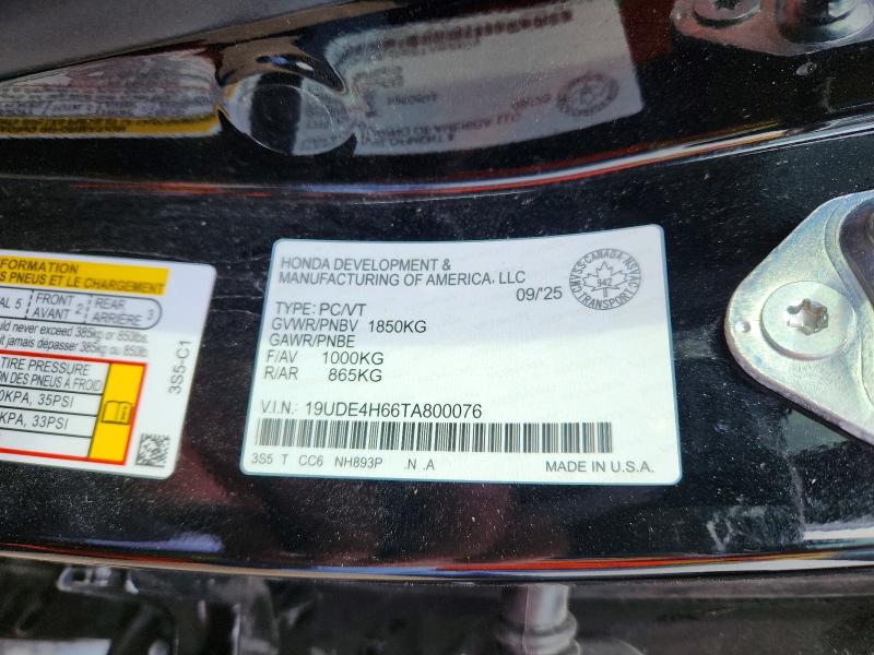 Aukcja sprzedaży 2026 Acura Integra, vin: 19UDE4H66TA800076, numer aukcji: 52192536