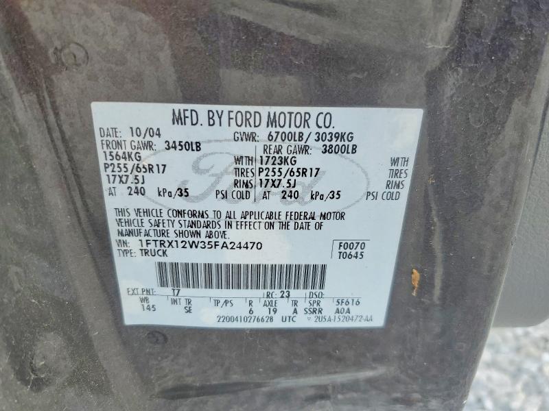 Aukcja sprzedaży 2005 Ford F150, vin: 1FTRX12W35FA24470, numer aukcji: 54485146