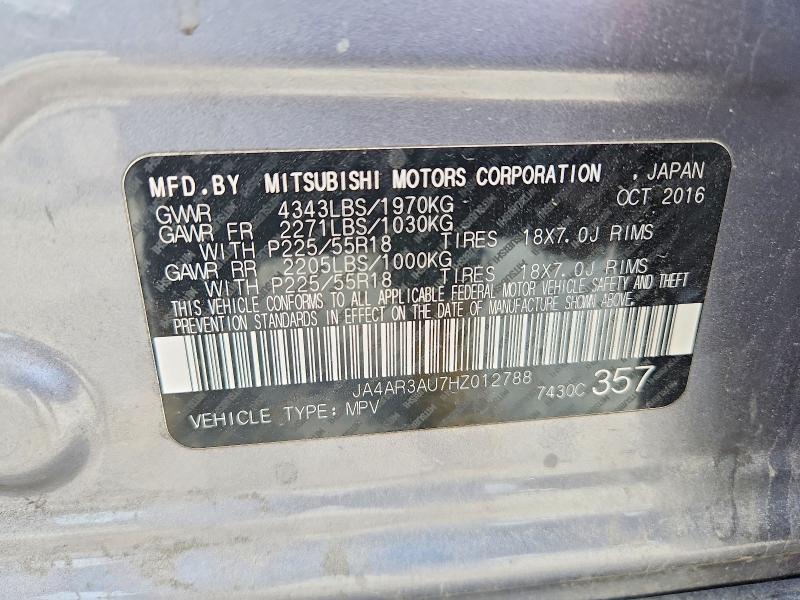 Aukcja sprzedaży 2017 Mitsubishi Outlander Sport, vin: JA4AR3AU7HZ012788, numer aukcji: 52926156