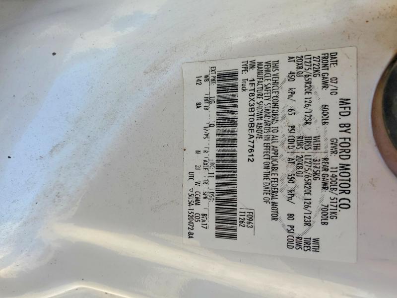 2011 Ford F-350 Pickup მანქანა იყიდება აუქციონზე, vin: 1FT8X3BT0BEA77612, აუქციონის ნომერი: 52882516
