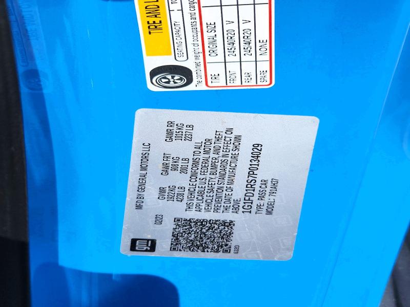 Продажа на аукционе авто 2023 Chevrolet Camaro, vin: 1G1FD1RS7P0134029, номер лота: 53562316