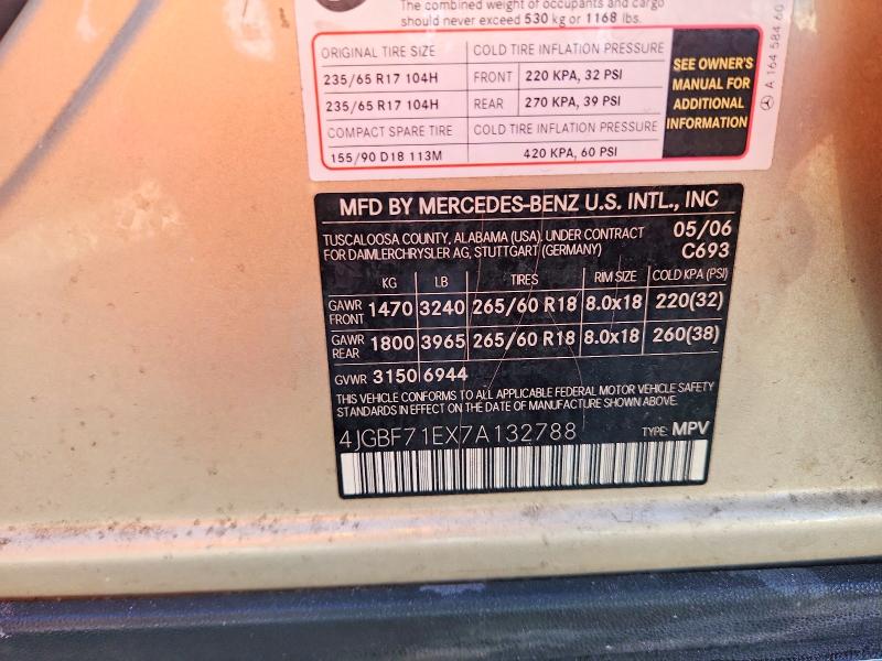 Продажа на аукционе авто 2007 Mercedes-benz Gl, vin: 4JGBF71EX7A132788, номер лота: 54219946
