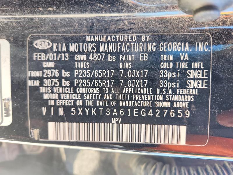 Продажа на аукционе авто 2014 Kia Sorento, vin: 5XYKT3A61EG427659, номер лота: 53759246