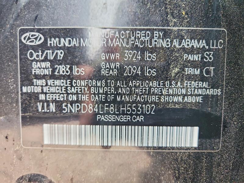 Aukcja sprzedaży 2020 Hyundai Elantra, vin: 5NPD84LF8LH553102, numer aukcji: 52651296