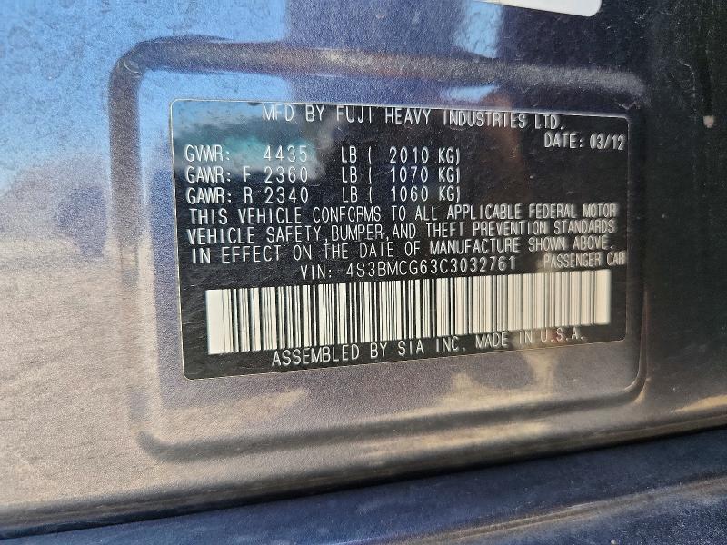 Продаж на аукціоні авто 2012 Subaru Legacy, vin: 4S3BMCG63C3032761, номер лоту: 53367476