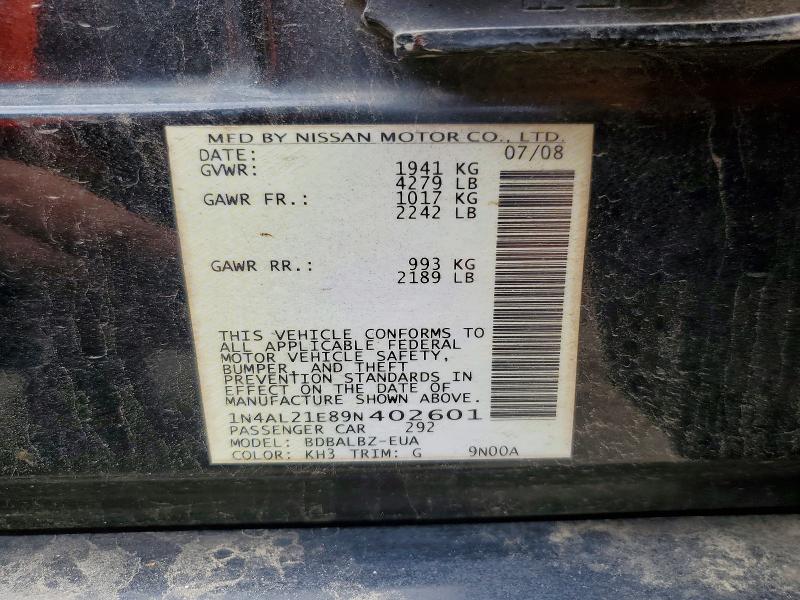 Продаж на аукціоні авто 2009 Nissan Alitma, vin: 1N4AL21E89N402601, номер лоту: 54701816
