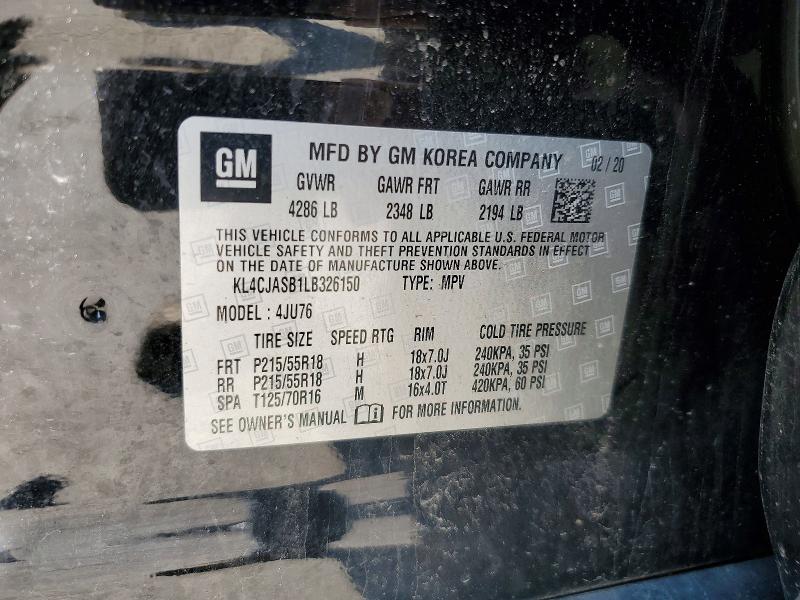 Продажа на аукционе авто 2020 Buick Encore, vin: KL4CJASB1LB326150, номер лота: 54053586