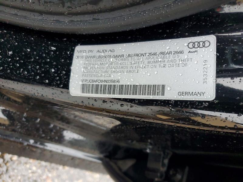 Продаж на аукціоні авто 2017 Audi A6, vin: WAUC8AFCXHN035895, номер лоту: 54539646