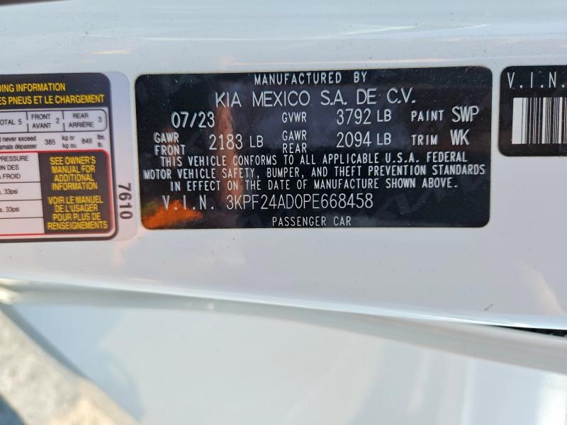 52088196 :رقم المزاد ، 3KPF24AD0PE668458 vin ، 2023 Kia Forte Fe/lxs مزاد بيع