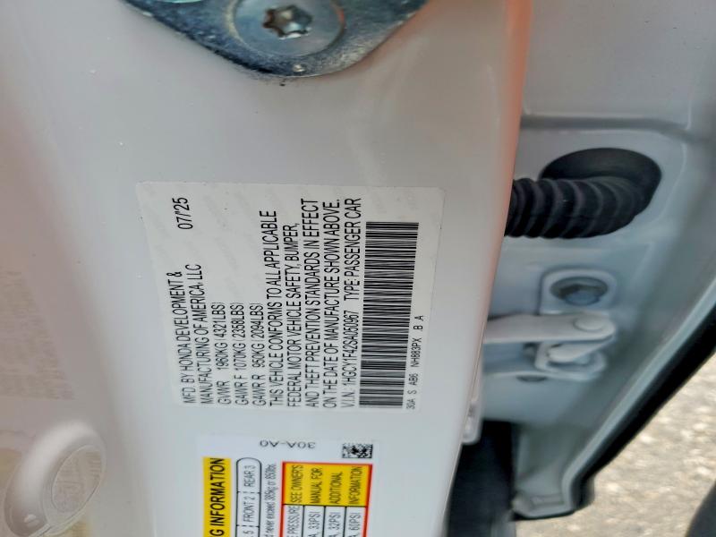 54367176 :رقم المزاد ، 1HGCY1F42SA050967 vin ، 2025 Honda Accord مزاد بيع