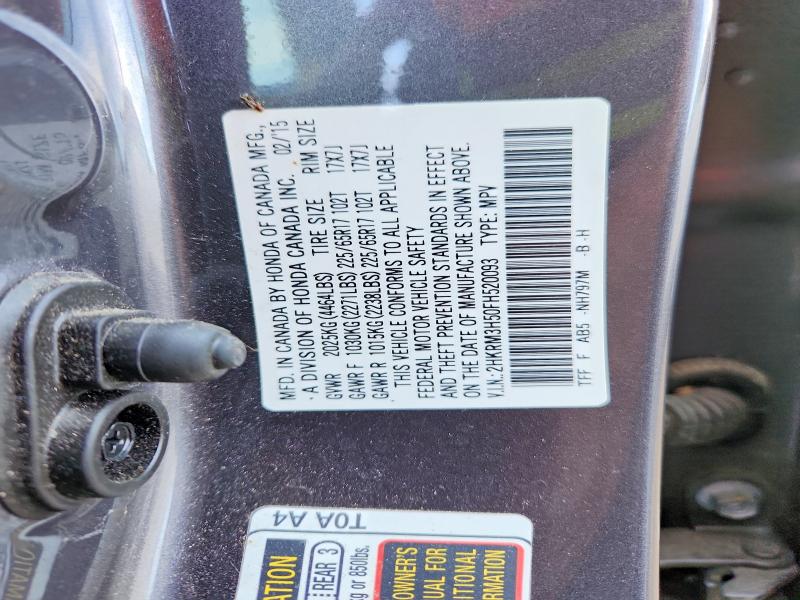 Aukcja sprzedaży 2015 Honda Cr-v, vin: 2HKRM3H50FH520093, numer aukcji: 54125256