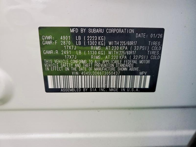 Продажа на аукционе авто 2026 Subaru Forester, vin: 4S4SLDD66T3050437, номер лота: 52849446