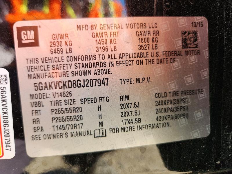 Продажа на аукционе авто 2016 Buick Enclave, vin: 5GAKVCKD8GJ207947, номер лота: 53630616